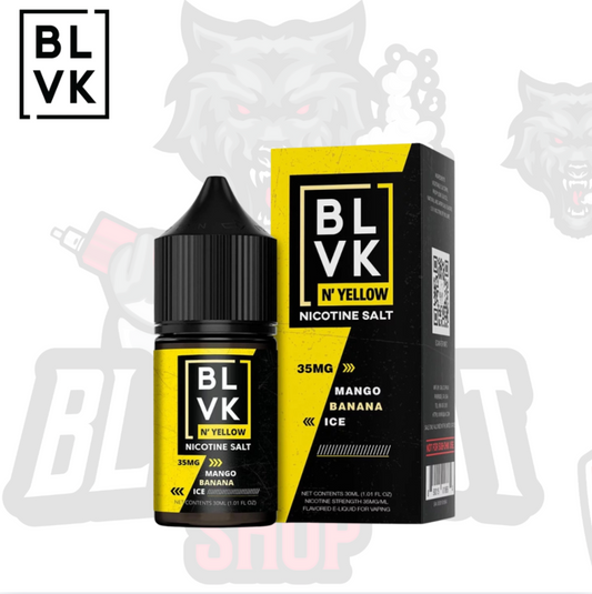Blvk Salt Yellow Mango Banana Ice 30ml 35mg - Nic Salt Cremoso Gelado